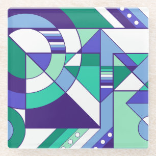 Gay Men Pride Abstract Geometric Glass Coaster