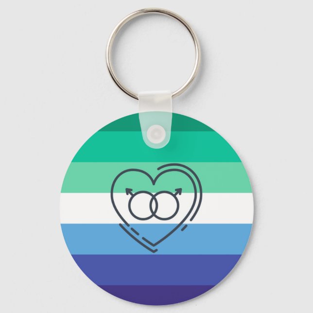 Gay men pride flag  key ring (Front)