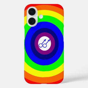 Gay Men Round Rainbow iPhone 16 Case
