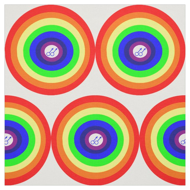 Gay Men Round Rainbow Craft Fabric (Swatch)