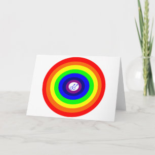 Gay Men Round Rainbow Greeting Card