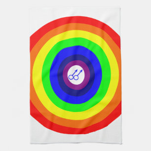 Gay Men Round Rainbow Kitchen Towel