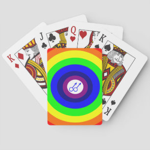 Gay Men Round Rainbow Playing Cards
