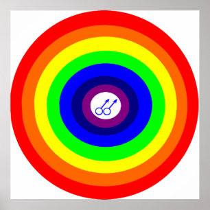 Gay Men Round Rainbow Poster