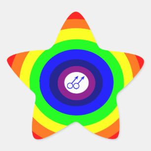 Gay Men Round Rainbow Sticker