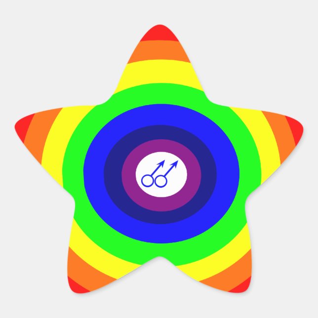 Gay Men Round Rainbow Sticker (Front)