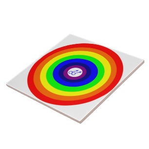 Gay Men Round Rainbow Tile