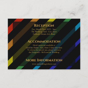 Gay Men Wedding Elegant Rainbow Enclosure Card