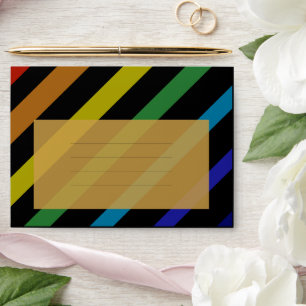 Gay Men Wedding Elegant Rainbow  Envelope