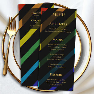 Gay Men Wedding Elegant Rainbow Menu