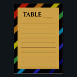 Gay Men Wedding Elegant Rainbow Name Table Number<br><div class="desc">Celebrate your love with the Gay Men Wedding Elegant Rainbow collection — a complete suite of coordinating stationery and accessories designed for two grooms. Bold diagonal Progress Pride stripes on sophisticated black, with gold typography throughout. Every piece in this suite is fully customizable with your names, date, and wedding details....</div>