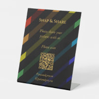 Gay Men Wedding Elegant Rainbow Snap Share QR Code