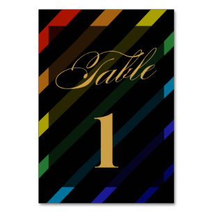 Gay Men Wedding Elegant Rainbow Table Number