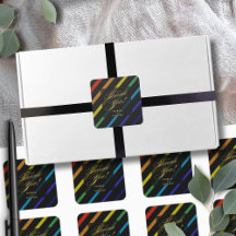 Gay Men Wedding Elegant Rainbow Thank You