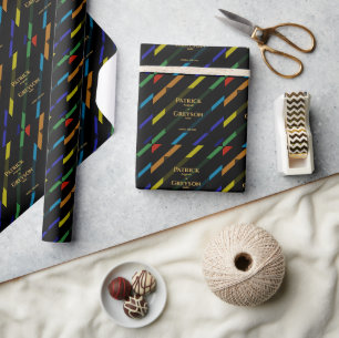 Gay Men Wedding Elegant Rainbow Wrapping Paper