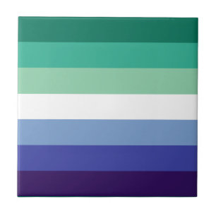 Gay Men's Pride, Striped Print, LGBTQ PRIDE Ceramic Tile