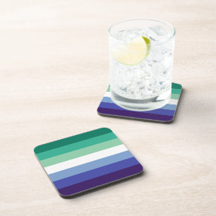 Gay Men's Pride, Striped Print, LGBTQ PRIDE Coaster
