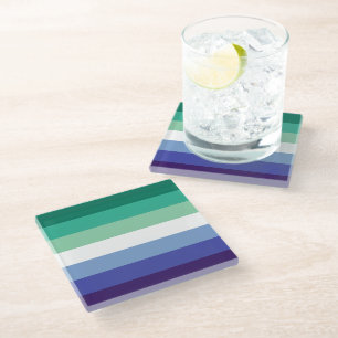 Gay Men's Pride, Striped Print, LGBTQ PRIDE Glass Coaster
