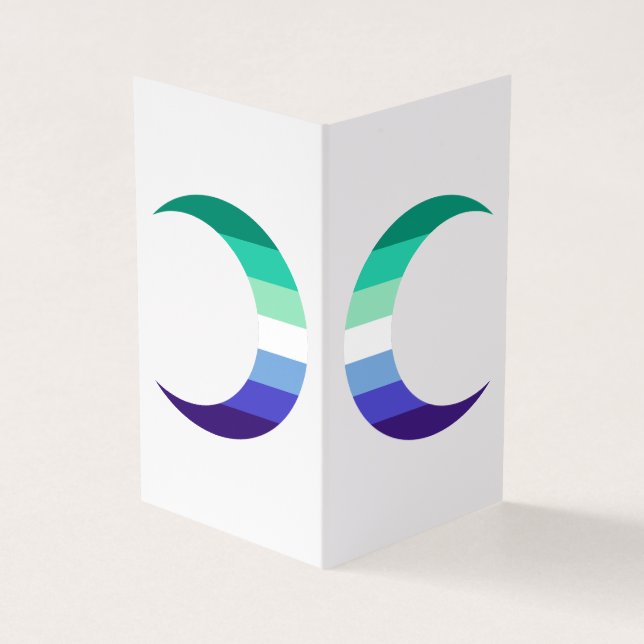 Gay MLM Pride Crescent Moons Greeting Card (Outside)