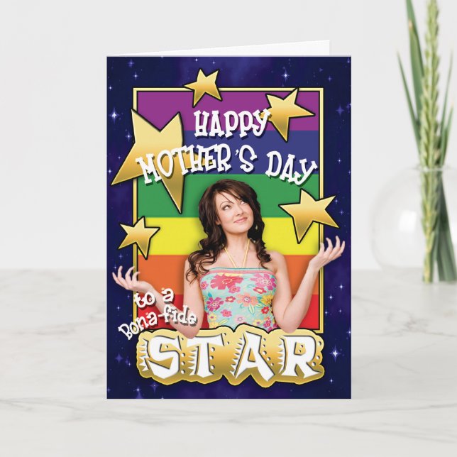Gay Mothers Day Cards - Bona-fide Star (Front)