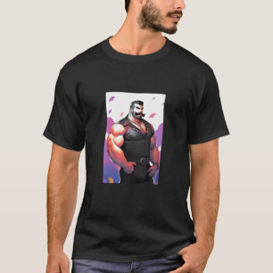 Gay Muscle Daddy Leather Bear Art Pride Bear Broth T-Shirt