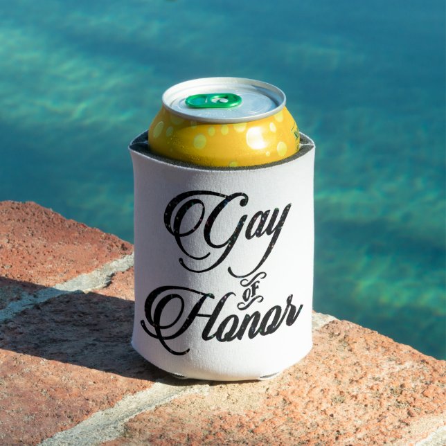 Gay of Honour Bar | Bridal Party Custom Keepsake Can Cooler (In Situ Pool)