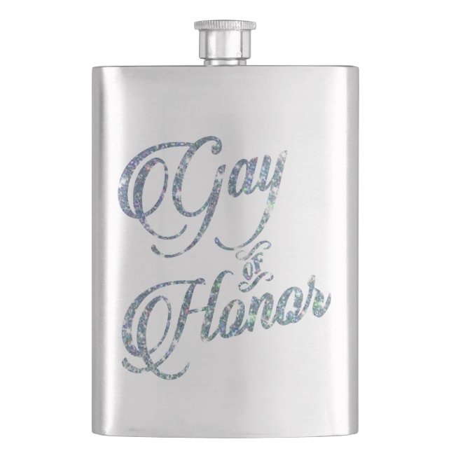 Gay of Honour Bar | Bridal Party Custom Keepsake Hip Flask (Front)