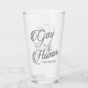 Gay of Honour Silver Bridal Party Custom Keepsak Glass
