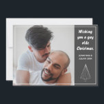 Gay Olde Christmas LGBTQ Chalkboard Christmas Holiday Card<br><div class="desc">Celebrate your love and wish friends and family well with this personalised Christmas card. Add your photo and custom message on back.</div>