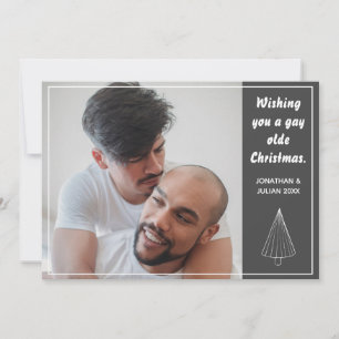 Gay Olde Christmas LGBTQ Chalkboard Christmas Holiday Card