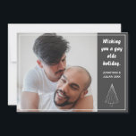 Gay Olde Christmas LGBTQ Chalkboard Holiday<br><div class="desc">Celebrate your love and wish friends and family well with this personalised Christmas card. Add your photo and custom message on back.</div>