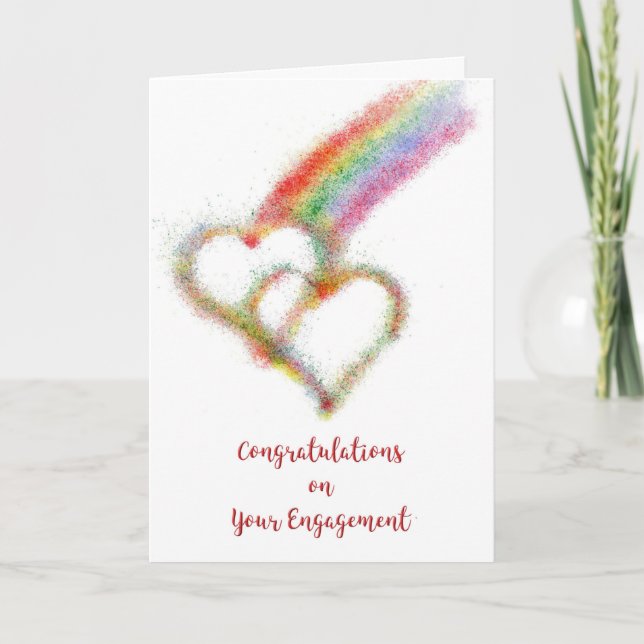 Gay or Lesbian Couple Engagement Congratulations   Card (Front)