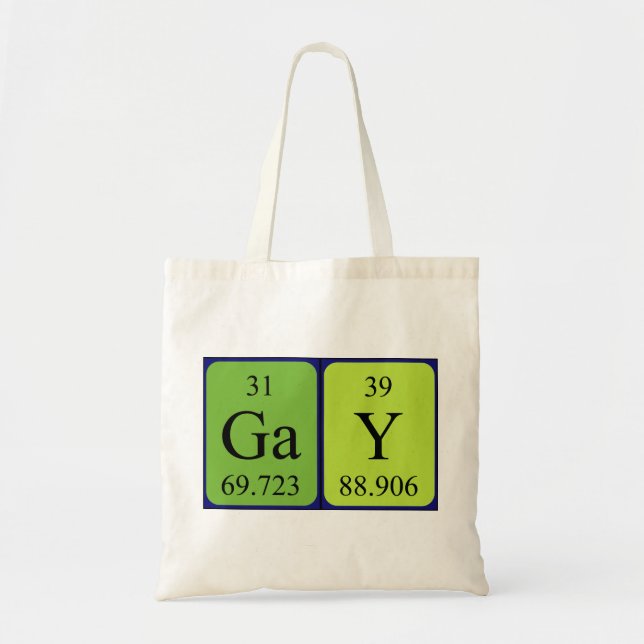 Gay periodic table name tote bag (Front)