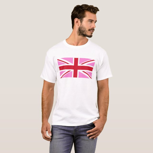 Gay Pink UK Pride Flag T-Shirt (Front Full)