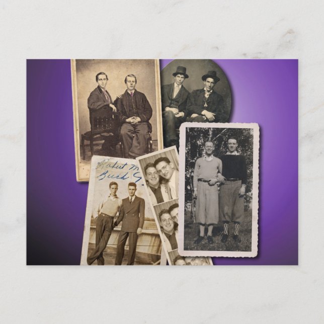 Gay post cards with handsome vintage portraits (Front)