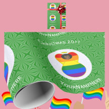 Gay Pride African Angel Christmas Flag Personalise