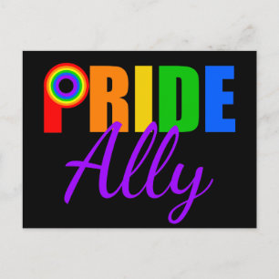 Gay Pride Ally LGBTQ Rainbow Alliance Postcard