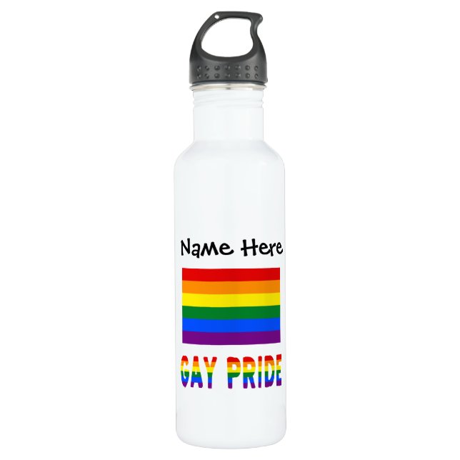 Gay Pride and Rainbow Flag Personalised  710 Ml Water Bottle (Front)
