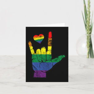 Gay Pride ASL Sign Languages LGBT Deaf Awareness M Card