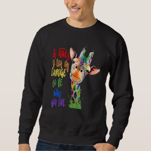 Gay Pride Awareness Giraffe LGBT Pride Flag Rainbo Sweatshirt