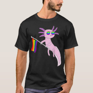 Gay Pride Axolotl Rainbow Mexican Salamander LGBT  T-Shirt