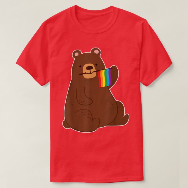 Gay Pride Bear  T-Shirt (Design Front)