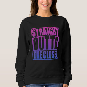Gay Pride Bisexual Flag - Straight Outta The Close Sweatshirt