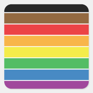 Gay Pride - BLM Gay Pride Flag - Rainbow Stripe Square Sticker