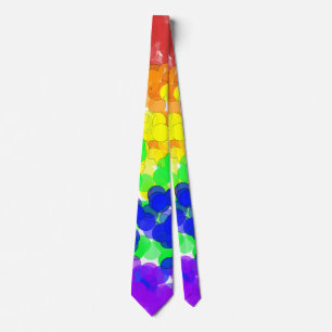 Gay Pride Bokeh Flag Necklace Tie