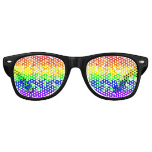 Gay Pride Bokeh Flag Retro Sunglasses