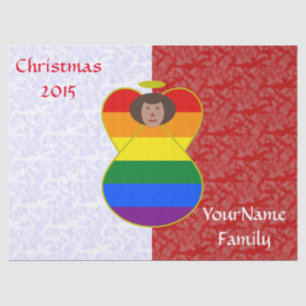 Gay Pride Brown Angel Red White Personalised  Tissue Paper