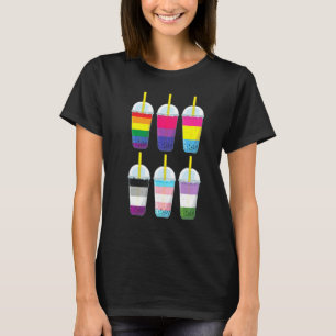 Gay Pride Bubble Tea LGBT Boba Milk Tea Rainbow Eq T-Shirt