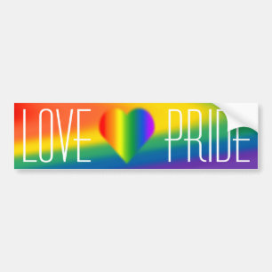 Gay Pride Bumper Sticker Rainbow Love Stickers