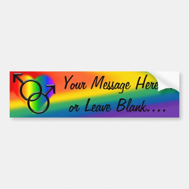 Gay Pride Bumper Sticker Rainbow Man Love Sticker (Front)